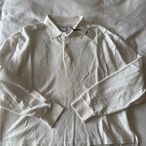 TAGS ON TNA Classic White Polo Shirt long sleeve
